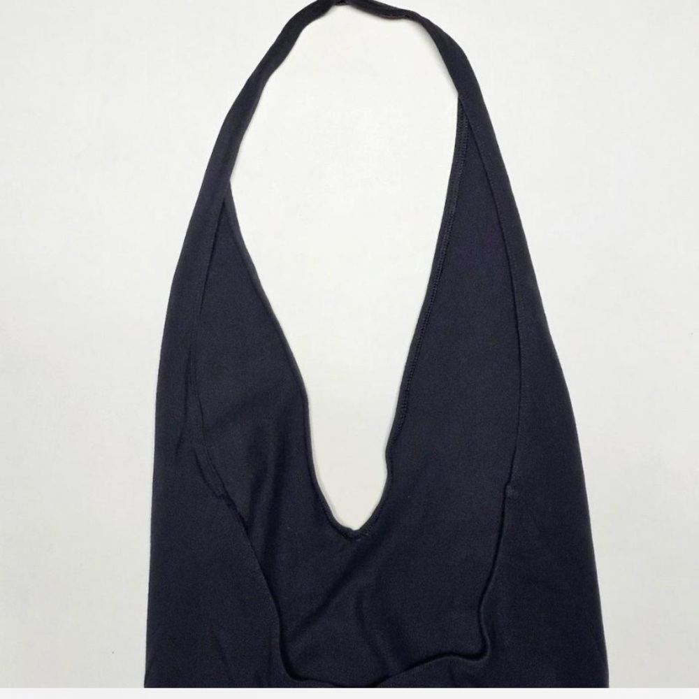 Victoria’s Secret Black Plunge Neck Halter Style Bodysuit, Size M - Picture 4 of 6